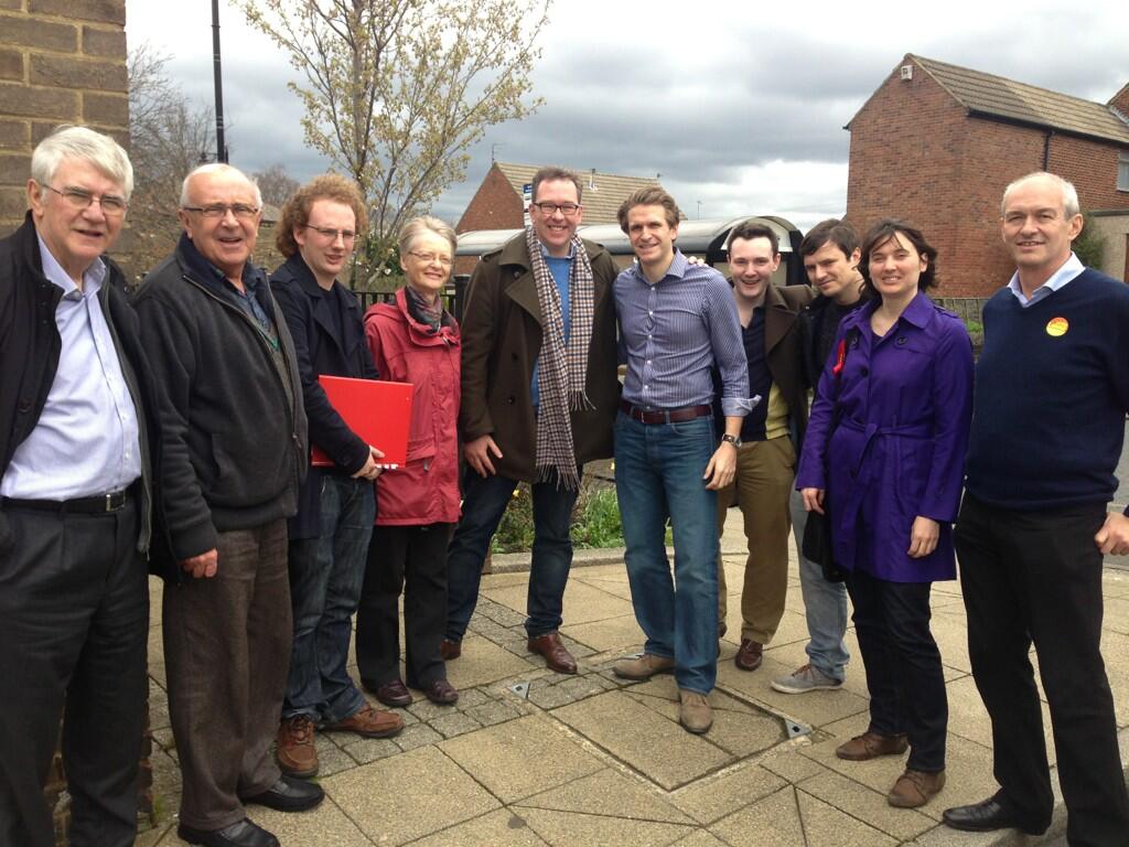 Campaigning in Farsley